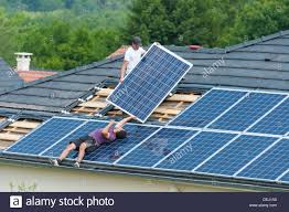 Solar panels on exposed roof