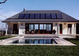 Solar panel reflecting in pool