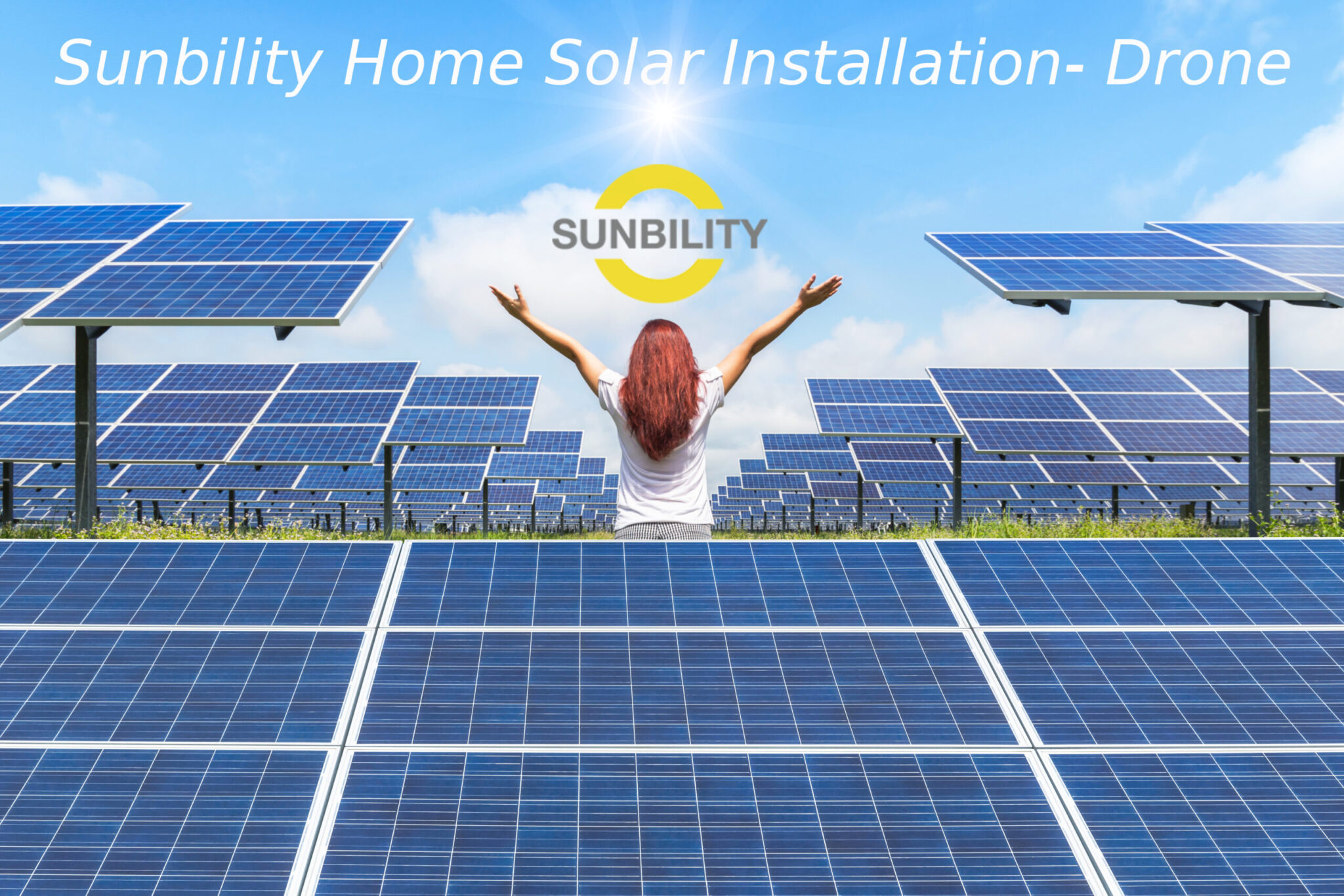 solar home installation drone footage